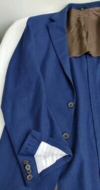 Suitsupply Havana HL Men Blue Unstructured Reda Surgeon Cuff Sport Coat Size 44R